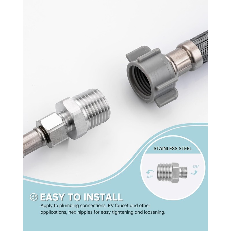 RV Faucet Adapter 1/2 to 3/8 Reducer WEWE Faucet Supply