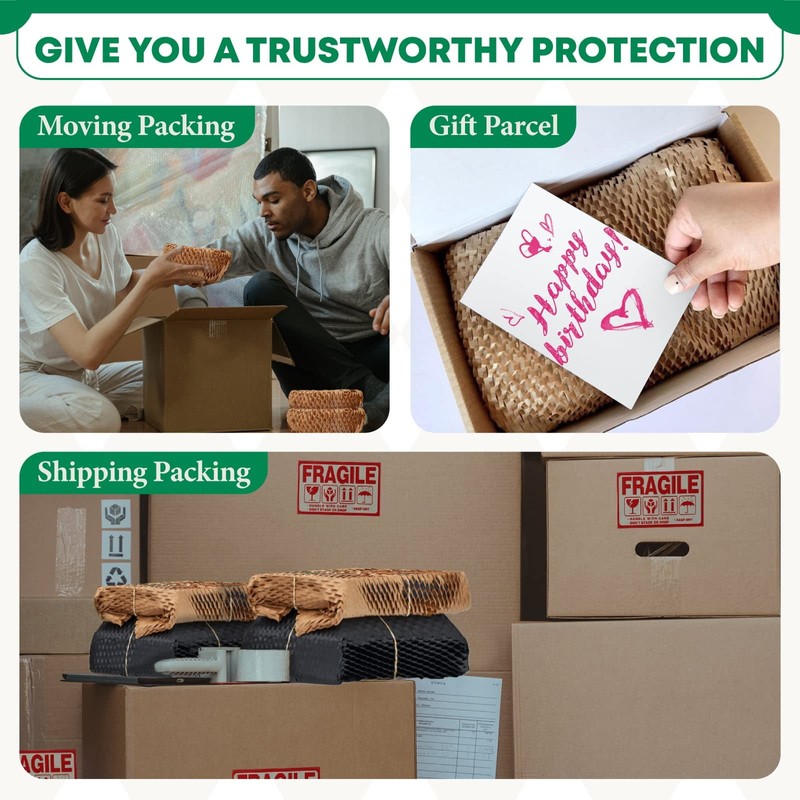 Honeycomb Packing Paper - Biodegradable Alternative to Bubble Wrap, 30cm