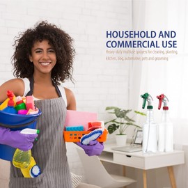 Bar5F Empty Plastic Spray Bottles 16-Ounce BPA-Free Food Grade Crystal Clear Fully Adjustable Sprayer 2-Pack