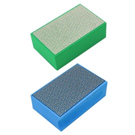 POFET 2Pcs Diamond Hand Polishing Pads Sanding Block Glass Grinding Pads Sharp Sanding Block Kit for Sanding Ceramic Tile Concrete Glass Stone Granite Marble(Grits100/400)