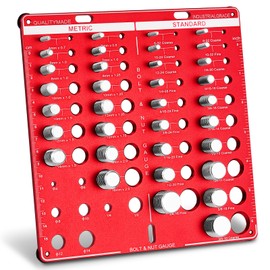 34 Bit Nut & Bolt Thread Checker, Thread Gauge Identifier for 19 Standard & 15 Metric, Quickly Identifying Bolt and Nut Identifier Gauge Wall Mounted, Aluminum Board Steel Bolts Measuring Tool