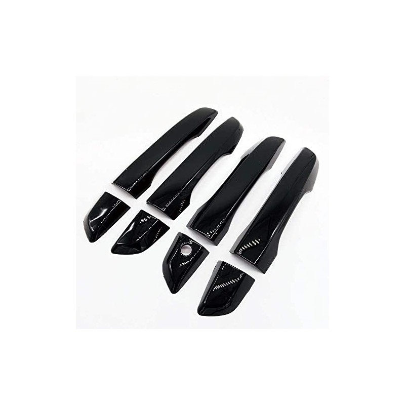 Ghxsport Ultra Finish Glossy-Black Series Door Handle+Mirror Covers Overlay Combo