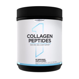 Rule 1 Collagen Peptides Powder - Hydrolyzed Bovine Collagen, Hyaluronic Acid, and Vitamin C. Supports Hair, Skin, Nails, Joints, and Other Connective Tissues (50 Servings, Unflavored)