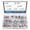 Glarks 120Pcs 7-21mm 304 Stainless Steel Single Ear Hose Clamps