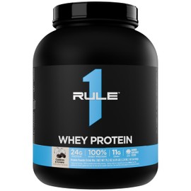 Rule 1 Whey Protein – 24g Fast-Acting Protein from All-Whey Sources with Naturally Occurring EAAs & BCAAs for Workout Recovery or Anytime Use (5 Pounds*, Cookies & Crème)