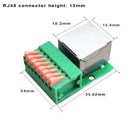 Teansic 2PCS RJ45 Ethernet Connect Terminal RJ45 8P8C Female to 8Pin Adapter Terminal Breakout,RJ45 Quick Press Type Solderless Network Interface Connector with PCB Board