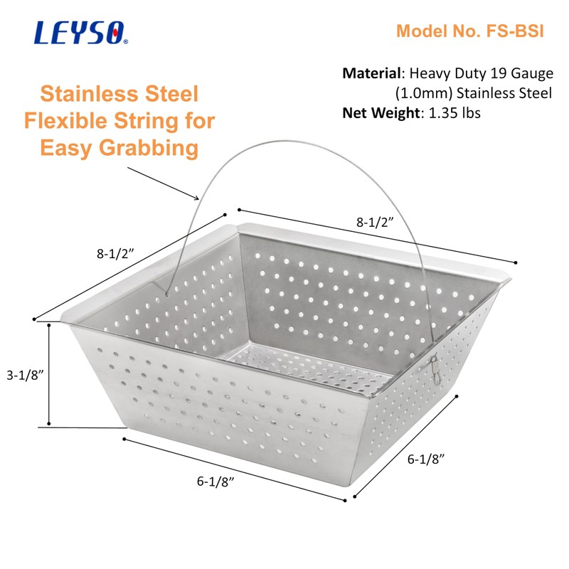 Leyso Stainless Steel Floor Sink Drop-in Basket Strainer Sink Drain