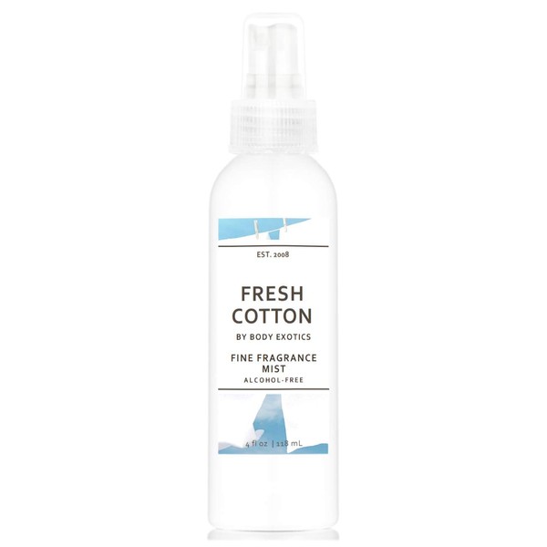 BODY EXOTICS Fresh Cotton Perfume Alcohol-free Fine Fragrance Mist 4 Fl Oz 118 Ml ~ the Fresh Scent of Warm Cotton Drying on the Line