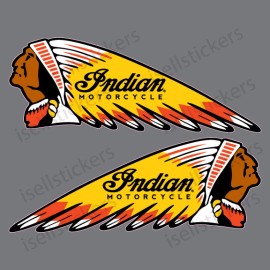 isellstickers BM-12032 Indian Motorcycle Chief War Bonnet Gas Tank Bike Sticker Emblem Decals - 12 inch