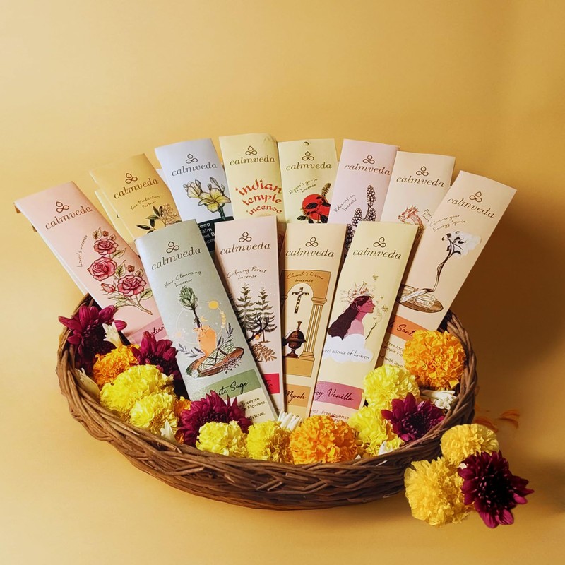 CALMVEDA Natural Incense Sticks Mega - Variety Pack (144 Insence-Sticks