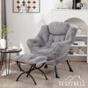 SESHINELL Lazy Chair with Ottoman, Modern Accent Chair Lounge Leisure