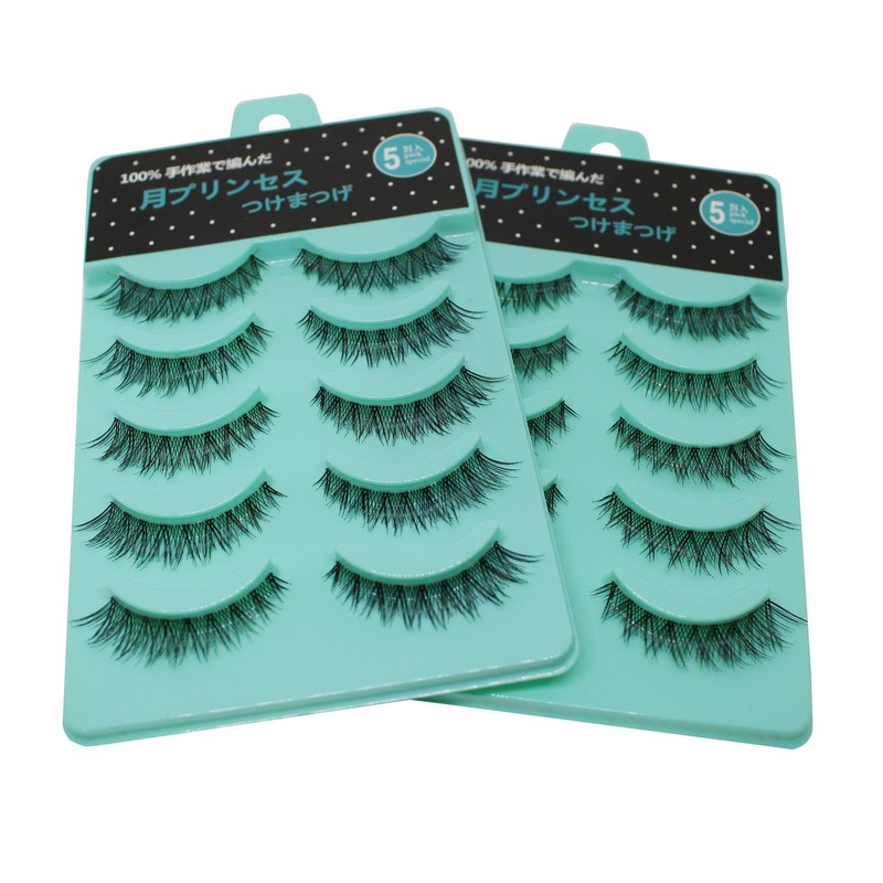 Scala 5 pairs/set 3D False Eyelashes Messy Cross Thick Natural