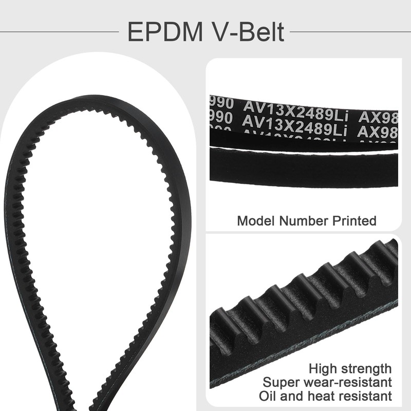 sourcing map AX98 EPDM V-Belt, Raw Edge Cogged Industrial Rubber