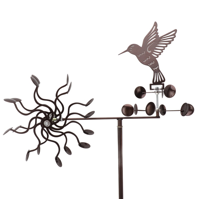 Wind Spinners Iron Hummingbird Metal Windmill Wind Sculpture for Outdoor