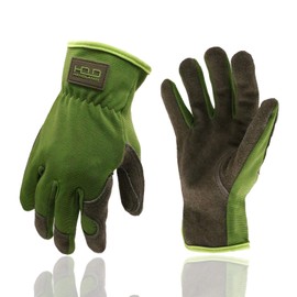HANDLANDY Work Gloves Made of Cowhide Leather and Elastane for Drivers, Mechanics and Gardeners, Premium Cowhide Leather and Breathable Back