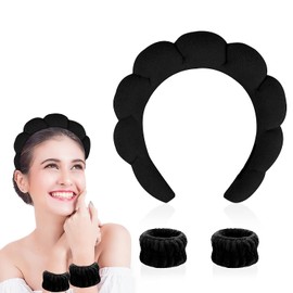 Makeup Headband for Women,Mimi and Co Spa Headband Skincare Headband,Sponge & Terry Towel Cloth Fabric Headband for Skincare,Makeup Removal, Shower, Skincare.