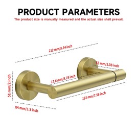 BWE Brushed Gold Toilet Paper Holder Wall Mounted Double Post Pivoting Toilet Tissue Holders SUS 304 Stainless Steel Toilet Roll Holder for Bathroom Kitchen and RV Washroom