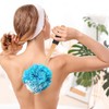 Forenee Loofah Stick Malla Suave Luffa Mango Madera Antideslizante Hecho