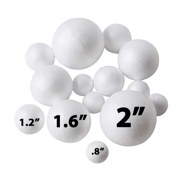 240 Pack Foam Balls -Craft Foam Balls -Foam Craft Balls -Foam Balls for Arts and Crafts, DIY Craft for Home, School Craft Project -240 Bulk Foam Balls, 4 Sizes .8’’, 1.2’’, 1.6’’, 2’’ Inches