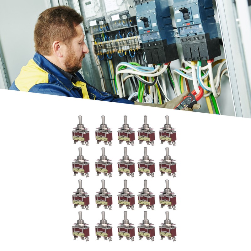 20 Sets Toggle Switch Rocker Self Locking 3 Terminal 3