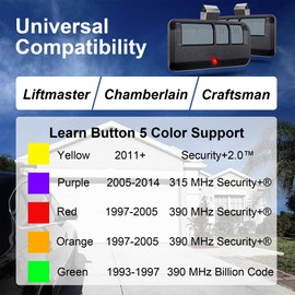 2 for Universal Chamberlain Craftsman LiftMaster Garage Door Opener Remote, Replaces 893LM 893Max 971LM, 1993 to Present Garage Clicker, no Wait Wireless Keypad Keyless Entry, Safe Security+2.0