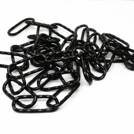 CHRISTOPH PALME Iron Chain Diameter 3.50 mm Twisted Decorative Chain Made of Steel Profile Wire FE Chain 1 m (Black)