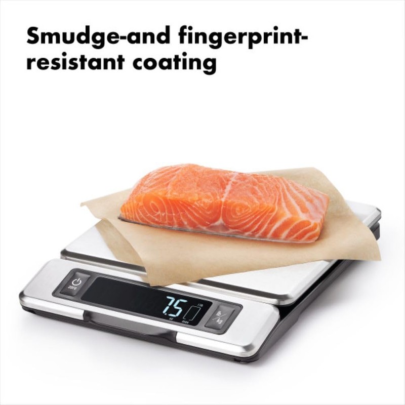 OXO Good Grips 11-Pound Stainless Steel Kitchen Scale with Pull-Out