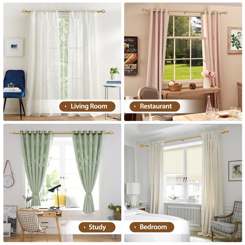 Curtain Rods for Windows 48 to 84 Inch, USFOOK 7/8