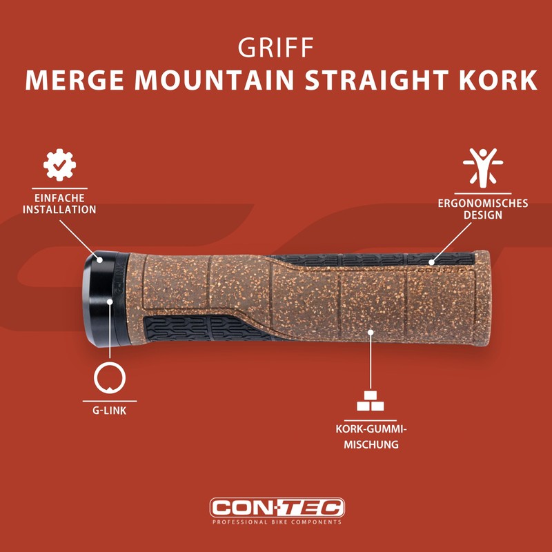 CONTEC Merge Mountain Straight 140mm D3 Tri-Component Cork Ergonomic MTB