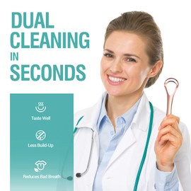 RONAVO Raspador De Lengua Para Adultos Con Revestimiento Grueso De Lengua, Diseño De Rascador Doble Para Limpieza Profunda, Quitar El Mal Aliento, Para El Amante Del Café, Noctámbulos, Ancia