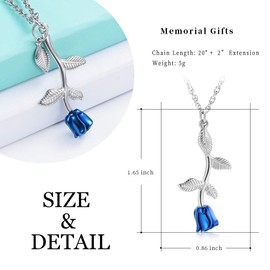 shajwo Rose Flower Urn Necklace Cremation Jewelry for Ashes for Women Girls Urn Keepsake Pendant Human Pet Memorial Locket Holder