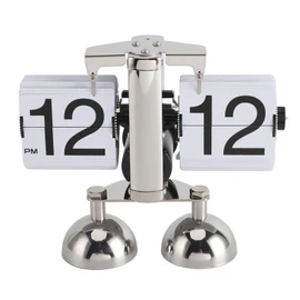 Retro Digital Flip Down Clock, Auto Flip Table Clock, Mechanical Flip Desk Clock, Suitable for Living Room, Study Or Office (White)