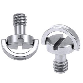 WOIWO 2PCS 1/4-inch Camera Screw Stainless Steel Tripod Head Rapid Mounting Plate Screw,One Slot Lengthened Quick Unscrew.