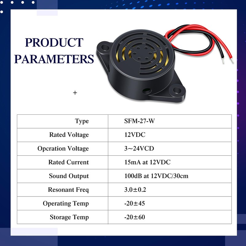 Geiserailie 6 Pcs DC 3-24V 95 dB Electronic Buzzer Active