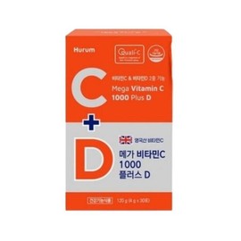 SellerHub [단비] 휴럼 메가 비타민C 1000 플러스 D 30포 x 1개 (S47364399) [Danbi] Hurum Mega Vitamin C 1000 Plus D 30 Sachets x 1 Package (S47364399)