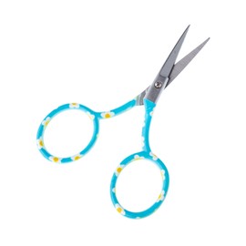The Quilted Bear Classic Style Embroidery Scissors 3.5" (Blue Daisy) - Sharp Scissors for Rainbow Thread and Fabrics, Embroidery and Finishing Scissors for Precise Cutting