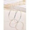 S925 Sterling Silver Minimalist Geometric Twist Circle Hoop Earrings -