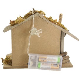 FADEDA Elegant Village Stable with Light Height 13 cm Hand Painted Detailed Nativity Scene Figures Christmas Table Decoration Nativity Accessories