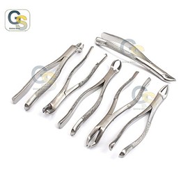 G.S New Set of 6 German Grade Stainless Steel Dental EXTRACTING Extraction Forceps -Without RAACK Best Quality