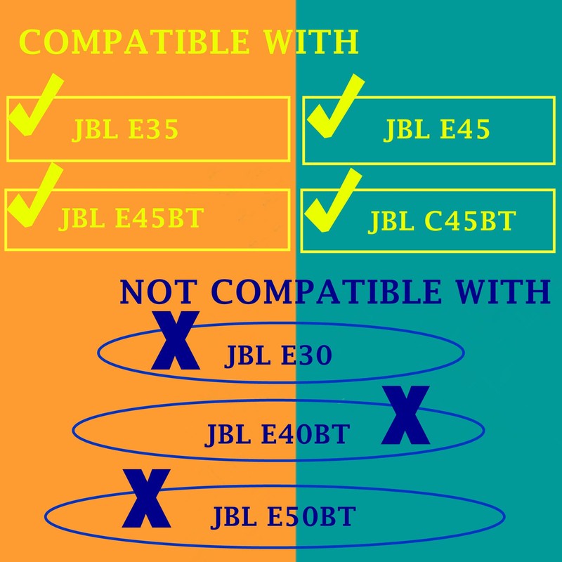 TaiZiChangQin E45BT C45BT Ersatz-Ohrpolster, kompatibel mit JBL E35 E45 E45BT
