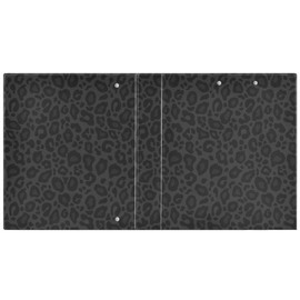 Black Cheetah Round Ring Binders 1.5 Inch Leopard 3 Ring Clipboard Binder for Office School Work Supplies File Folder 200 Sheet Capacity