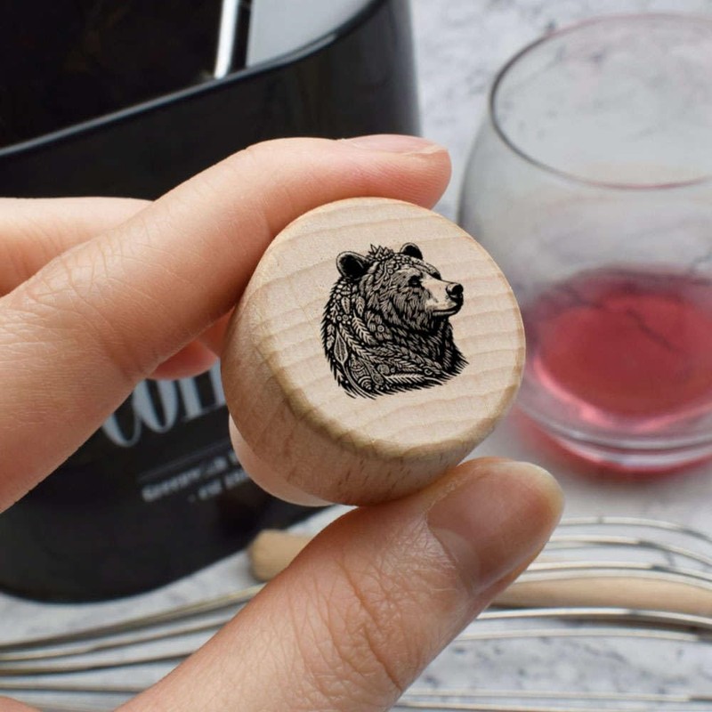 19mm 'Skandi Bear' Wooden Bottle Stopper/Cork (BS00027900)