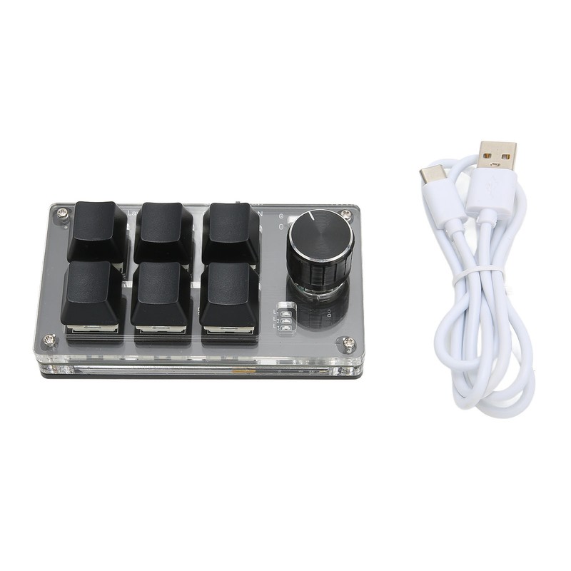 Mechanical Gaming Keypad 6 Keys 1 Knob Small USB Wireless