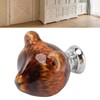 6PCS Bear Door Knob Orange Zinc Alloy Ceramic Decorative Bear