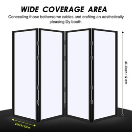 Aodyow DJ Stand,DJ Facade Booth Portable Event Cover Screen with Foldable 4 Detachable Metal Frame Light Projector Display Scrim Panel Stand with Carry Bag for Show,Party,Gathering(White and Black)