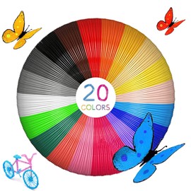3D Pen Print Filament PLA 1.75 mm 20 Colors 3D Pen Printer PLA Refills Filament Suitable Create Art Crafts Things 5 Meters per Color 100 Meters in Total Compatible with Most 3D Printing pens