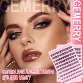 GEMERRY MHL-14 Volume Eyelash Extensions, 8-16 mm, Cluster Lashes, Individual Eeylashes, D Curl, Fluffy Eyelash Extensions, Natural, Fake Lashes
