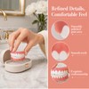 SPOKKI 4 Pairs False Teeth, White Dentures Comfortable Fake Teeth