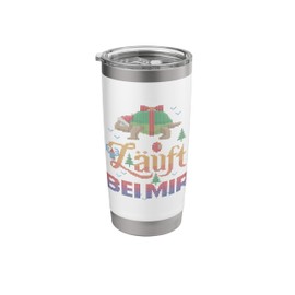 Läuft bei mir Mulled Wine Turtle Ugly Christmas Sweater Stainless Steel Insulated Tumbler