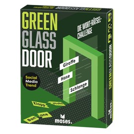 moses 90182 Green Glas Door, Exciting Puzzle Game for Social Media Trend, Cooperative and Competitive Word Search Game, Word Puzzle Challenge for Quick Thinkers from 12 Years and 2-8 Players, Yellow